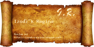 Izsák Regina névjegykártya